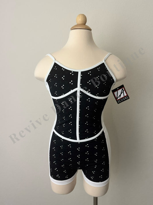 LA Designs Printed Romper – Black & White (Adult Extra Extra Small (AXXS), NWT)