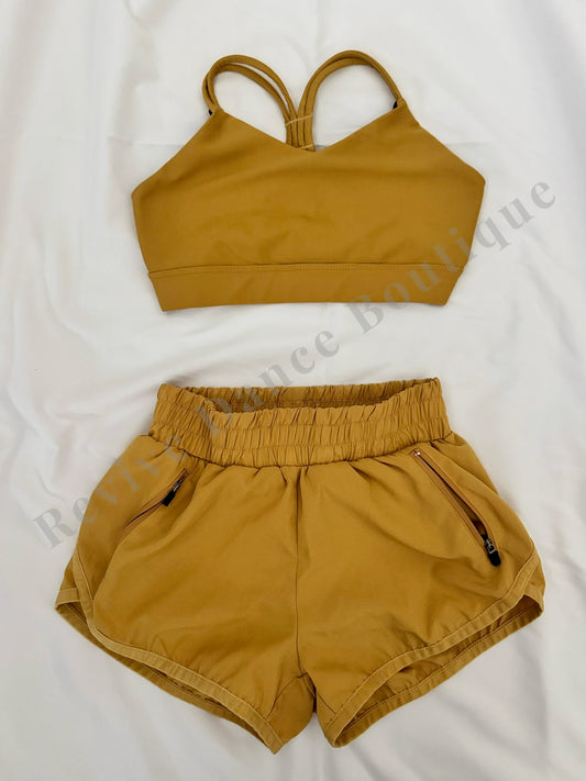 Oh La La Two-Piece Active Set – Mustard (Child Large (CL), EUC)