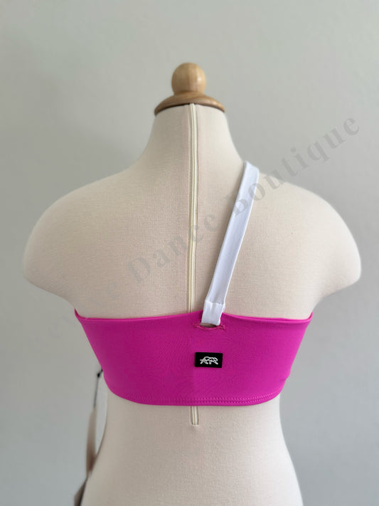 Tiger Friday High Drama Crop Top – Pink & White (Adult Extra Small (AXS), NWT)