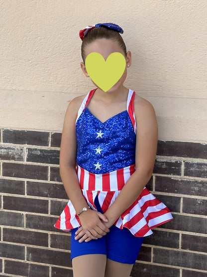 Revolution Dancewear Patriotic Costume – Red/White/Blue – CXL