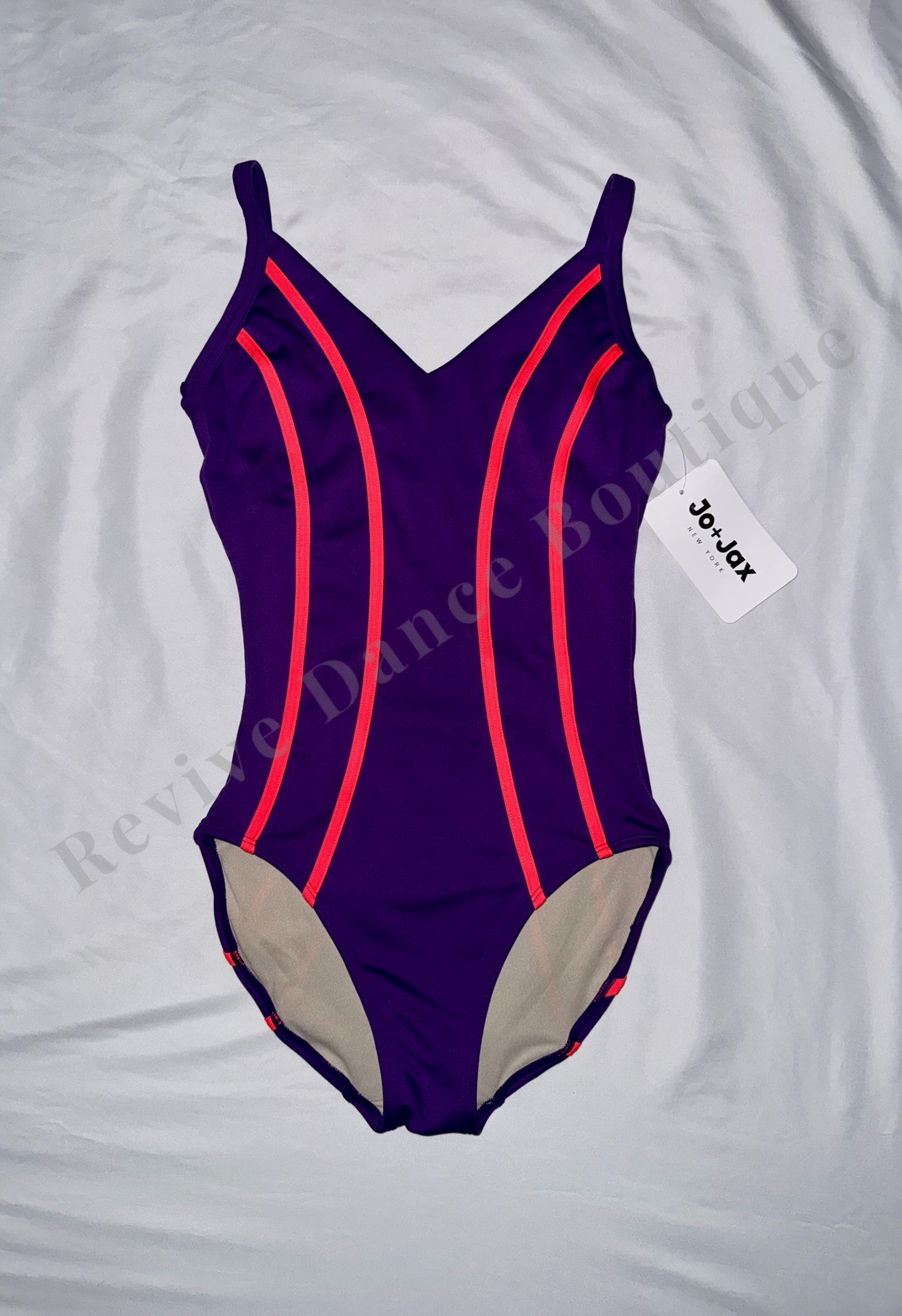 Jo+Jax Dance Leotard + Shorts Set – Purple / Neon Coral – AM
