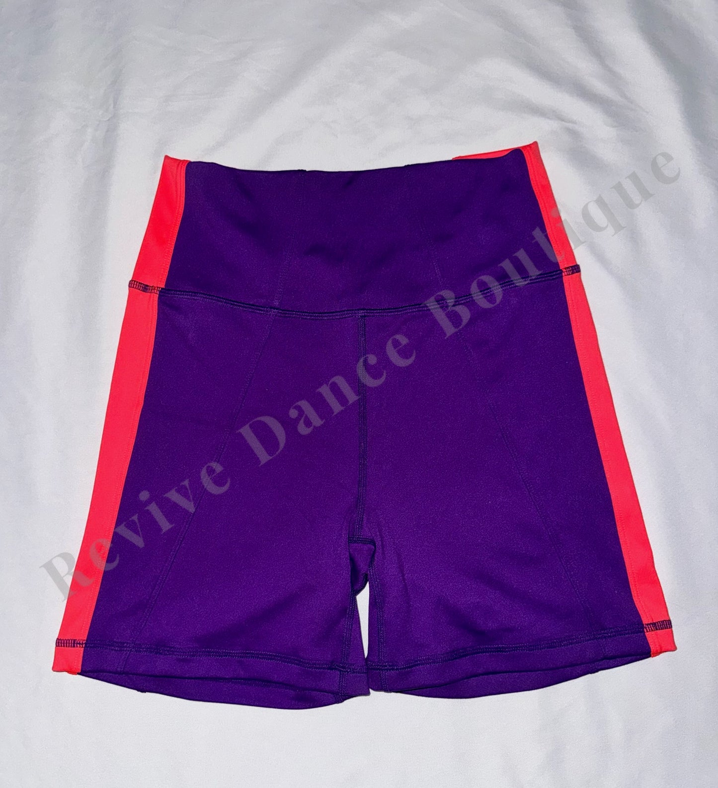 Jo+Jax High-Waisted Biker Shorts – Purple/Coral – AM
