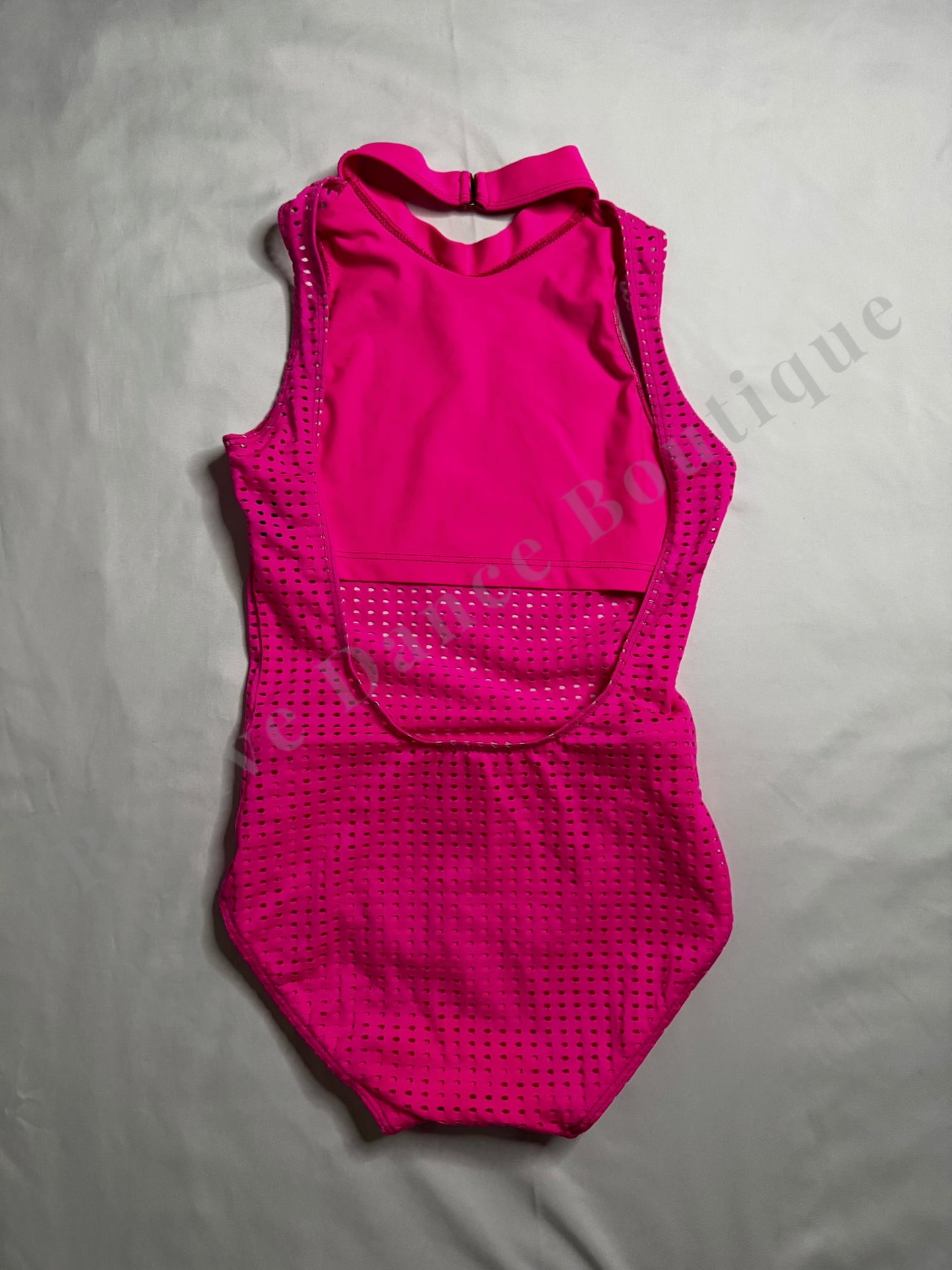 Kandi Kouture Mesh Dance Leotard – Neon Pink – CXL