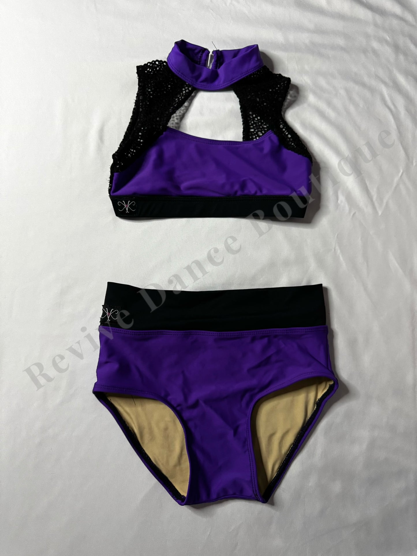 Kandi Kouture Two-Piece Dance Set – Purple / Black – CXL