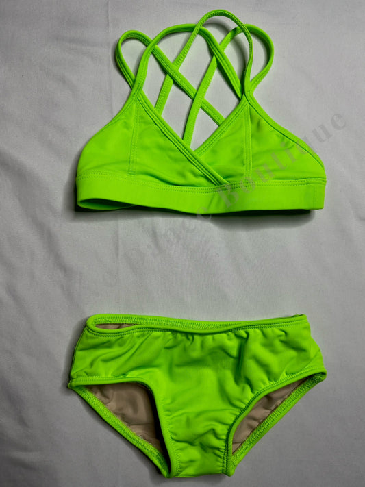 LA Dance Design Crisscross Dance Set – Neon Lime – CS