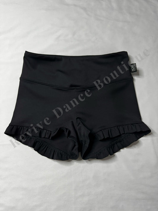 Tiger Friday Ruffle Trim Dance Shorts – Black – AXS